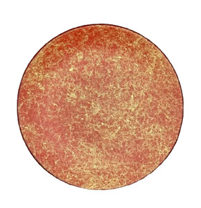 丸小皿 乱糸(マット仕上げ)本朱[NF181]