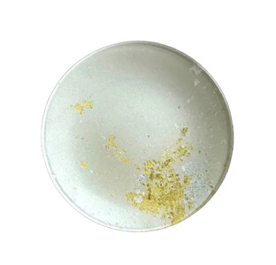丸小皿(金箔)パールホワイト[NF189]