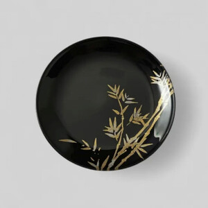 丸小皿 竹 漆黒 [NF259]