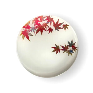 丸小皿 紅葉 純白 [NF270]