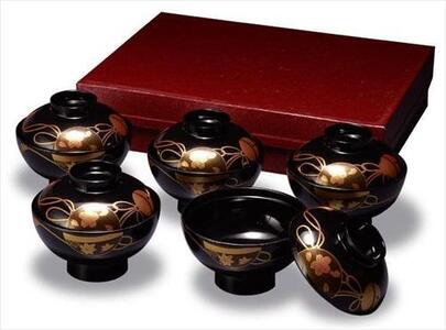 吸物椀 黒 鈴春秋 5客入