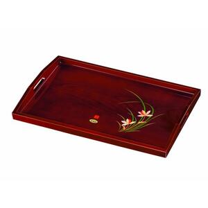 紀州塗り 木製長手盆 48cm 春ラン