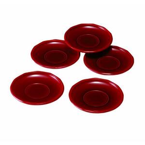 4.0寸 茶托 ダイヤカット 両面春慶塗 (5枚組)【YG105】