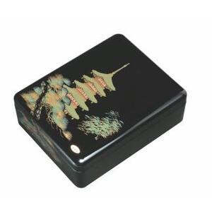 紀州漆器 新丸型文庫DX 黒 五重の塔[YG338]