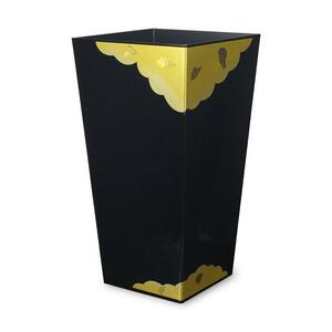 蒔絵調 ダストボックス L角 9.5L 金雲ブラック タツクラフト [Tk151]