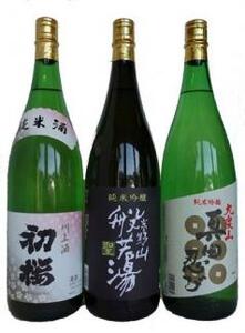 初桜お薦め 純米酒川上酒初桜&純米吟醸高野山般若湯『聖』&純米吟醸真田忍び1.8L3本セット