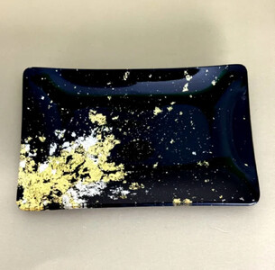 角小皿(金箔) 漆黒 [NF142]