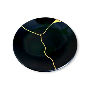 丸小皿  金継ぎデザイン 漆黒 ［NF144］