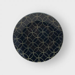 丸小皿 金七宝つなぎ 漆黒 [NF151]