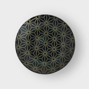 丸小皿 麻の葉 漆黒 [NF161]