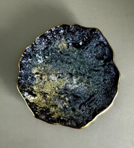 豆皿 口金ロック ラメブラック [NF167]