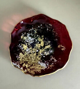 豆皿 口金ロック 古代金箔赤溜 [NF170]