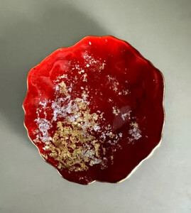 豆皿 口金ロック 古代金箔本朱 [NF171]