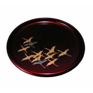 丸盆 30cm 玉虫 千羽鶴 [YG453]