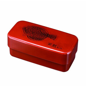 長角入子弁当箱 特大 根来 ひらめ(中子なし)シール付 [YG490]