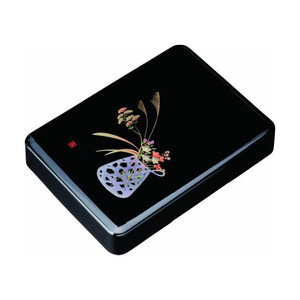 加伏文庫 11.0寸 黒 盛絵花かご [YG508]