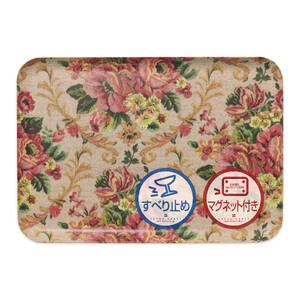 TATSU-CRAFT マグネットトレー M 33cm ヴィクトリアン オールドローズ すべり止め付き [Tk1071]