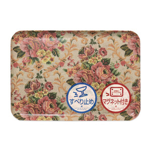 TATSU-CRAFT マグネットトレー L 39cm ヴィクトリアン オールドローズ すべり止め付き [Tk1102]