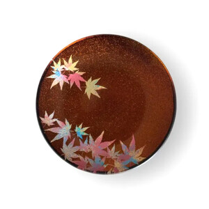 丸小皿 紅葉 梨地レッド ［NF269］