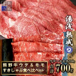 湯浅熟成 熊野牛 ウデ&モモすきしゃぶ食べ比べセット 700g
