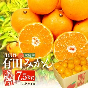 AU6105n_自信作 有田みかん 7.5kg L〜Sサイズ混合 [訳あり 家庭用] [2024年10月発送]