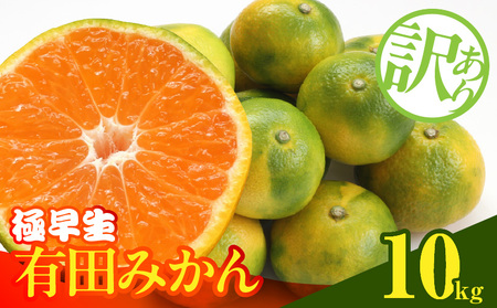 MK1082_【2026年先行予約】訳あり みかん 極早生 箱込 10kg ( 内容量 9.2kg ) サイズミックス 有田みかん 和歌山県産