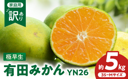 有田みかん極早生 YN26 訳あり ご家庭用 約5kg