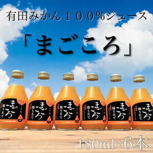 ZE6370n_「まごころ」有田みかん 100% ジュース 180ml 6本 セット