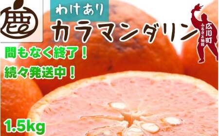 カラマンダリン 1.5kg+45g(痛み保証分) 家庭用 / カラ カラオレンジ カラみかん 南津海 なつみ 訳あり 和歌山 有田 柑橘 晩柑 ※4月上旬〜6月下旬に順次発送 ※北海道・沖縄・離島への配送不可 [ikd015-c-1d5A]