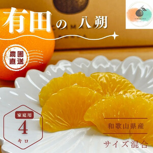 [ふるさと納税][先行予約] 八朔 4kg 家庭用 サイズ混合 柑橘 フルーツ はっさく 産地直送 お取り寄せ 送料無料