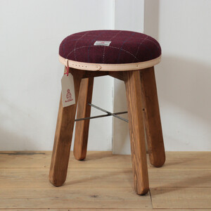 ハイスツール [ボルドー]HARRIS TWEED(ハリスツイード)