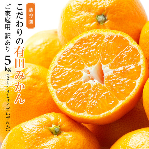 こだわりの有田みかん ご家庭用 訳あり 5kg 2L～3Lサイズいずれか
