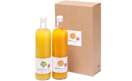 和歌山みかんジュース2種類セット(750ml×2本入)果汁100%無添加ストレート