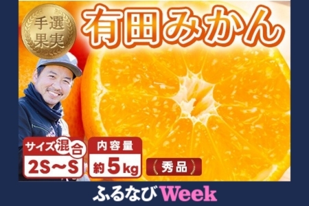 [ふるなびWEEK対象][まごころ手選別]和歌山の有田みかん 5kg (2S・Sサイズ混合) ※2025年11月上旬〜2026年1月下旬頃に順次発送予定 FN-Limited