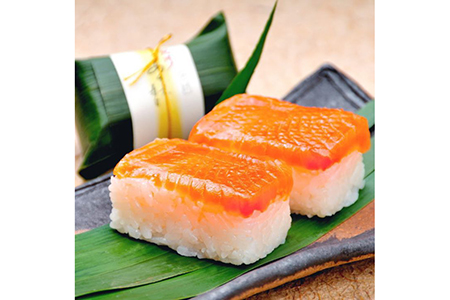 紀州和歌山のあせ葉寿司鮭7個　化粧箱入り