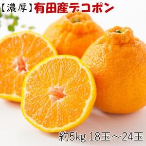 [お味濃厚]紀州有田産のデコポン約5kg(18玉〜24玉入り)(日高町)