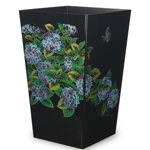 蒔絵調 ダストボックス M角 6.7L 紫陽花ブラック タツクラフト 【Tk141】【ttcf020】