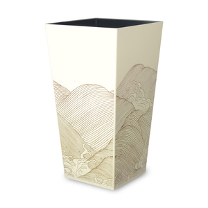 蒔絵調 ダストボックス L角 9.5L 波ホワイト タツクラフト 【Tk150】【ttcf029】