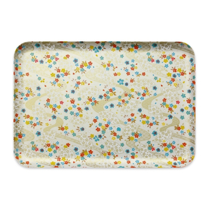 タツクラフト 友禅和紙トレー L 39cm 2枚セット 桜扇 金流水 【Tk326】【ttcf135】