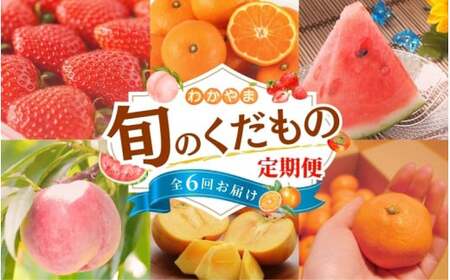 わかやま旬のくだもの定期便 全6回[S]※北海道・沖縄・離島への配送不可 (配送日時指定不可) / 定期便 フルーツ いちご イチゴ 清見オレンジ すいか 桃 柿 みかん 6回 和歌山[ard-tkb900A]