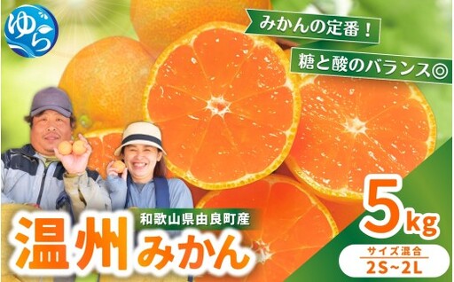 温州みかん 5kg 2S～2Lサイズ混合 12月発送  / 温州 ミカン 農家直送　完熟 密柑 くだもの  果実  柑橘 果物 フルーツ 和歌山県 由良町 人気 おすすめ 産地直送 ※2026年12月上旬頃～12月下旬頃に順次発送予定【nktn004-r-5-dec】