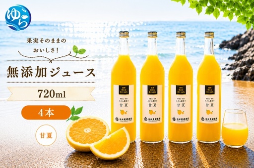 甘夏 100% ジュース / 甘夏 ストレート 果汁 無添加 柑橘 和歌山 14000円 720ml ※北海道・沖縄・離島への配送不可 //drink [ikd100-ama720-4]