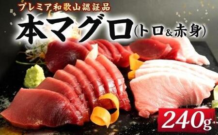 プレミア和歌山認証品 本マグロ(養殖)トロ&赤身セット 240g