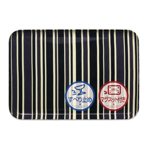 TATSU-CRAFT マグネットトレー L 39cm トリノストライプ BK ブラック すべり止め付き [Tk1117]