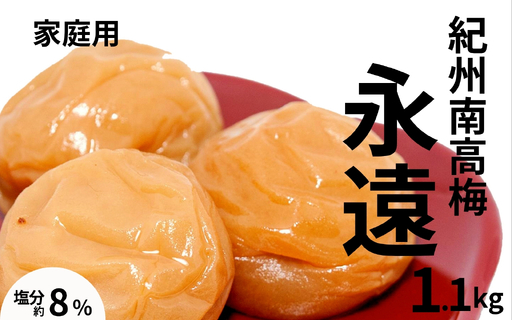 紀州南高梅永遠〔家庭用〕1.1kg/塩分8% 訳あり 塩分控えめ maruni024[maruni024]