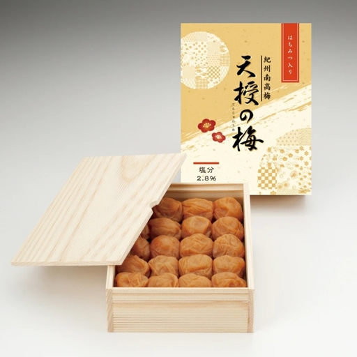 [塩分2.8%]天授の梅 はちみつ 400g(木箱入り) kwm002[kwm002]