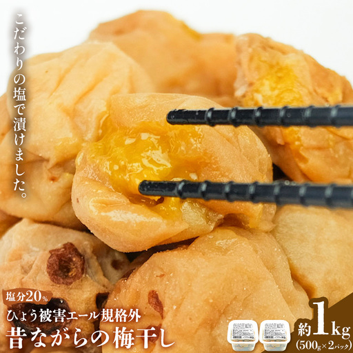 塩のみで漬けたすっぱい 梅干し 約1kg 500g 2パック 農業法人 株式会社紀州梅香