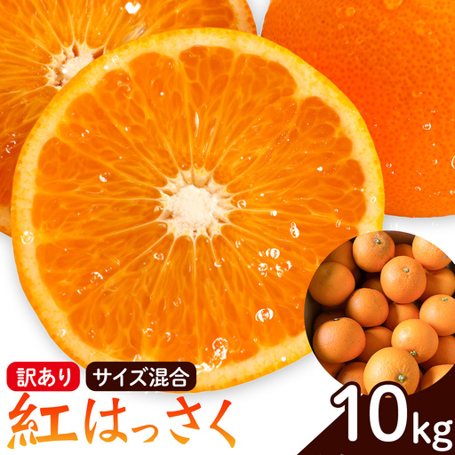 訳あり 紅はっさく サイズ混合 10kg エイワ商店