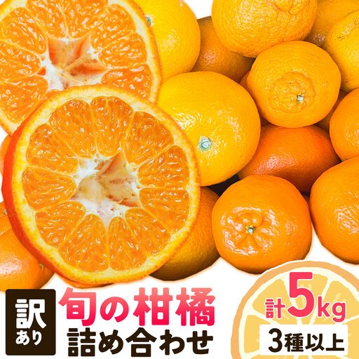 訳あり 旬の柑橘 詰め合わせ 3種以上 サイズ混合 5kg エイワ商店