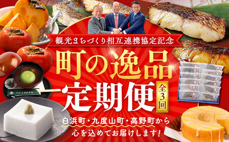 [観光まちづくり相互連携協定記念]町の逸品定期便 〜白浜町・九度山町・高野町から心を込めてお届けします〜[定期便・全3回][TT1]